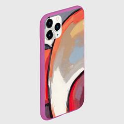 Чехол iPhone 11 Pro матовый Абстракция с кругами, цвет: 3D-фиолетовый — фото 2