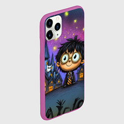 Чехол iPhone 11 Pro матовый Гарри Поттер мультяшный, цвет: 3D-фиолетовый — фото 2