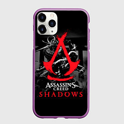 Чехол iPhone 11 Pro матовый Assassins Creed Shadows - samurai, цвет: 3D-фиолетовый