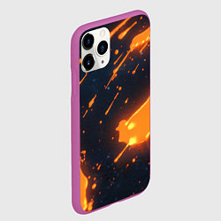 Чехол iPhone 11 Pro матовый Оранжевая краска в движении, цвет: 3D-фиолетовый — фото 2