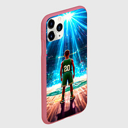 Чехол iPhone 11 Pro матовый Двадцатый из Бостон Селтикс, цвет: 3D-малиновый — фото 2