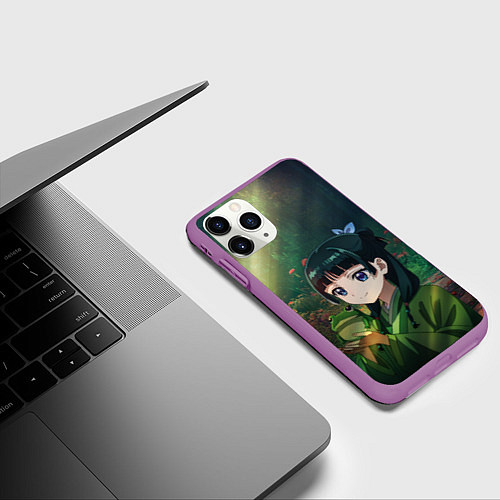 Чехол iPhone 11 Pro матовый МаоМао и лягушка - Монолог Фармацевта / 3D-Фиолетовый – фото 3