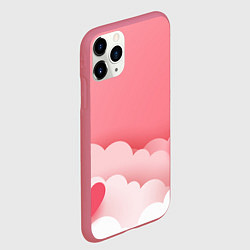 Чехол iPhone 11 Pro матовый Облака любви, цвет: 3D-малиновый — фото 2