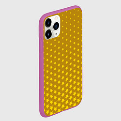 Чехол iPhone 11 Pro матовый Золотые звезды, цвет: 3D-фиолетовый — фото 2