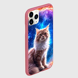 Чехол iPhone 11 Pro матовый Ангорская кошка в космосе, цвет: 3D-малиновый — фото 2
