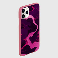 Чехол iPhone 11 Pro матовый Узоры фиолетового и розового цвета, цвет: 3D-малиновый — фото 2