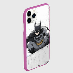 Чехол iPhone 11 Pro матовый Бэтмен наблюдает сверху, цвет: 3D-фиолетовый — фото 2