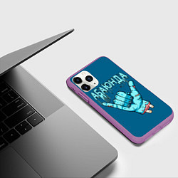 Чехол iPhone 11 Pro матовый Абаюнда - зомби, цвет: 3D-фиолетовый — фото 2