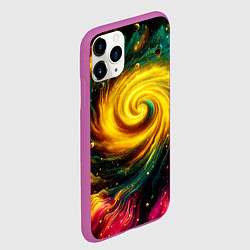Чехол iPhone 11 Pro матовый Neon space - ai art fantasy, цвет: 3D-фиолетовый — фото 2