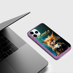 Чехол iPhone 11 Pro матовый Все дуреют с этих тимбилдингов, цвет: 3D-фиолетовый — фото 2