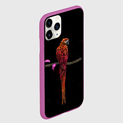 Чехол iPhone 11 Pro матовый Попугай пирата, цвет: 3D-фиолетовый — фото 2