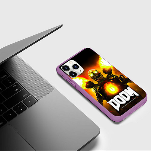 Чехол iPhone 11 Pro матовый Doom - revenant / 3D-Фиолетовый – фото 3