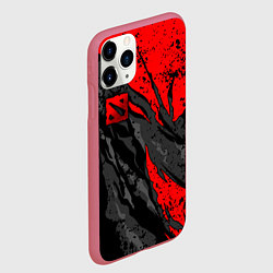 Чехол iPhone 11 Pro матовый Дота 2 - красная абстракция, цвет: 3D-малиновый — фото 2