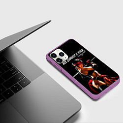 Чехол iPhone 11 Pro матовый Все дуреют с этих самураев, цвет: 3D-фиолетовый — фото 2