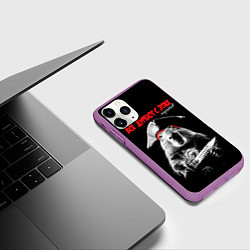 Чехол iPhone 11 Pro матовый Все дуреют с этих пиратов, цвет: 3D-фиолетовый — фото 2