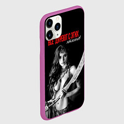 Чехол iPhone 11 Pro матовый Все дуреют с этих ятаганов, цвет: 3D-фиолетовый — фото 2