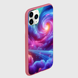 Чехол iPhone 11 Pro матовый Neon space fantasy, цвет: 3D-малиновый — фото 2