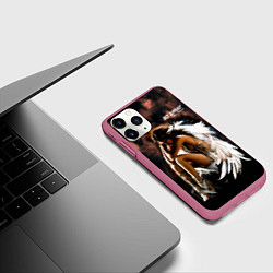 Чехол iPhone 11 Pro матовый Все дуреют с этих ангелов, цвет: 3D-малиновый — фото 2