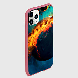 Чехол iPhone 11 Pro матовый Взрыв планеты, цвет: 3D-малиновый — фото 2