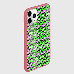 Чехол iPhone 11 Pro матовый Киберпанк шестиугольники зелёные, цвет: 3D-малиновый — фото 2