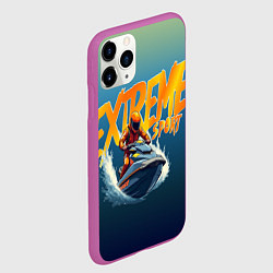 Чехол iPhone 11 Pro матовый Экстремальный гидроцикл, цвет: 3D-фиолетовый — фото 2