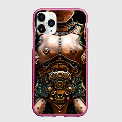 Чехол iPhone 11 Pro матовый Рыцарские доспехи фэнтези Стимпанк, цвет: 3D-малиновый