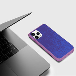 Чехол iPhone 11 Pro матовый Джинс с потертостями-синий, цвет: 3D-фиолетовый — фото 2