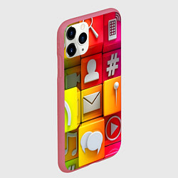 Чехол iPhone 11 Pro матовый Square, цвет: 3D-малиновый — фото 2
