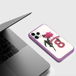 Чехол iPhone 11 Pro матовый Любимой маме пион, цвет: 3D-фиолетовый — фото 2