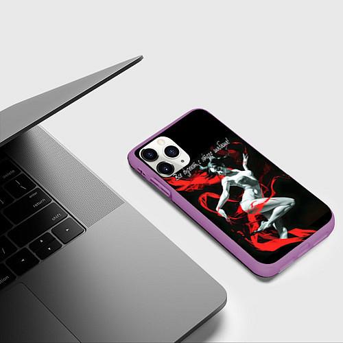 Чехол iPhone 11 Pro матовый Все дуреют с этого шабаша / 3D-Фиолетовый – фото 3