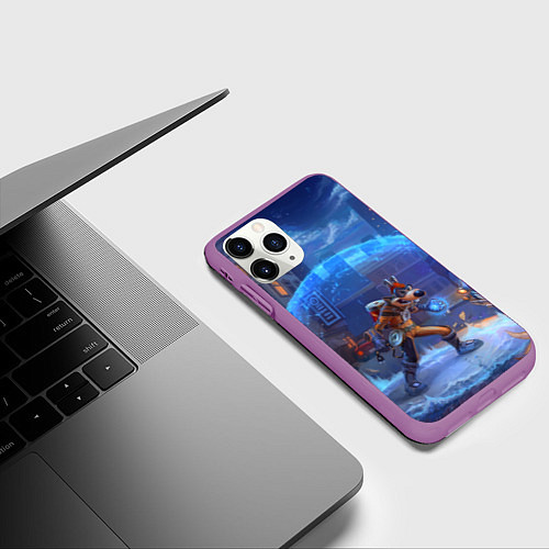Чехол iPhone 11 Pro матовый Мегавольт / 3D-Фиолетовый – фото 3