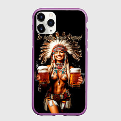 Чехол iPhone 11 Pro матовый Все дуреют с этой Америки, цвет: 3D-фиолетовый