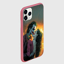 Чехол iPhone 11 Pro матовый Joker love, цвет: 3D-малиновый — фото 2