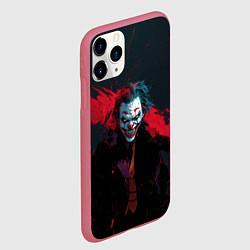 Чехол iPhone 11 Pro матовый Джокер и красная полоса краски, цвет: 3D-малиновый — фото 2