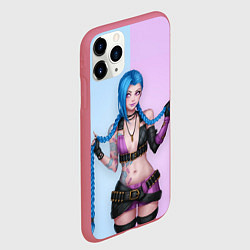 Чехол iPhone 11 Pro матовый League of Legends - Jinx, цвет: 3D-малиновый — фото 2