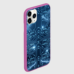 Чехол iPhone 11 Pro матовый Системная плата, цвет: 3D-фиолетовый — фото 2