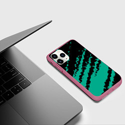 Чехол iPhone 11 Pro матовый The color is black and turquoise, цвет: 3D-малиновый — фото 2