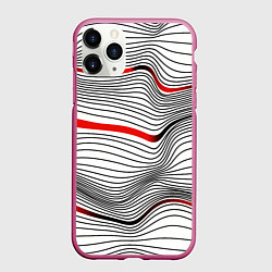 Чехол iPhone 11 Pro матовый По красной линии, цвет: 3D-малиновый