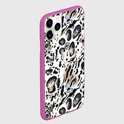 Чехол iPhone 11 Pro матовый Пятна леопарда абстрактные, цвет: 3D-фиолетовый — фото 2