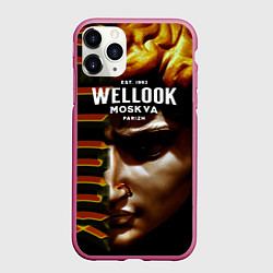 Чехол iPhone 11 Pro матовый Davids Face Look, цвет: 3D-малиновый