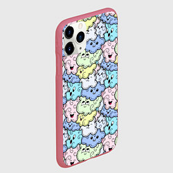 Чехол iPhone 11 Pro матовый Милые облачка мультяшные, цвет: 3D-малиновый — фото 2