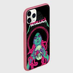 Чехол iPhone 11 Pro матовый Metallica - witch with the skull, цвет: 3D-малиновый — фото 2