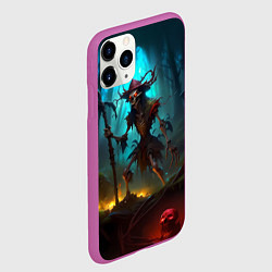 Чехол iPhone 11 Pro матовый Скелет в мрачном лесу, цвет: 3D-фиолетовый — фото 2