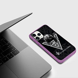 Чехол iPhone 11 Pro матовый Моя земля мои правила: медведь, цвет: 3D-фиолетовый — фото 2