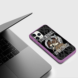 Чехол iPhone 11 Pro матовый Мои боги меня рабом не назначали: богатырь, цвет: 3D-фиолетовый — фото 2