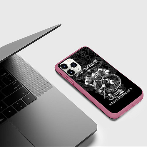 Чехол iPhone 11 Pro матовый Помни свои корни: в тебе течёт кровь богов / 3D-Малиновый – фото 3