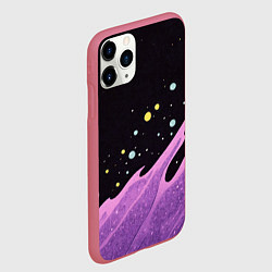 Чехол iPhone 11 Pro матовый Фиолетовая волна текстура, цвет: 3D-малиновый — фото 2