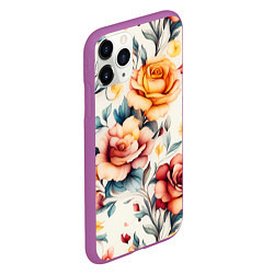 Чехол iPhone 11 Pro матовый Паттерн с переплетением цветов, цвет: 3D-фиолетовый — фото 2