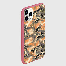 Чехол iPhone 11 Pro матовый Абстракция - закрученный узор, цвет: 3D-малиновый — фото 2