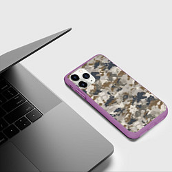 Чехол iPhone 11 Pro матовый Светлый камуфляж, цвет: 3D-фиолетовый — фото 2
